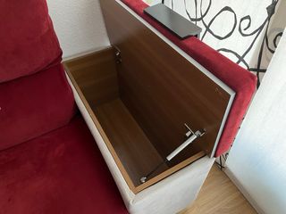 Sofá Chaiselongue Rojo y Gris