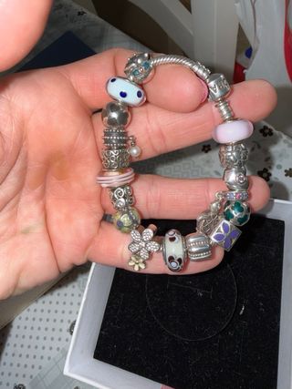 Pulsera Pandora Charms Multicolor Plata