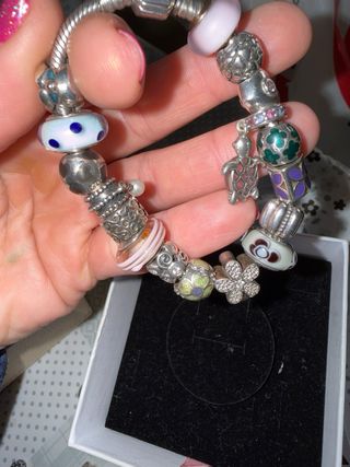 Pulsera Pandora Charms Multicolor Plata