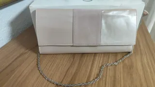 Bolso de fiesta beige y rosa