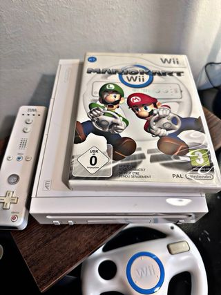 Nintendo Wii + Mario Kart Wii + Volante + mando