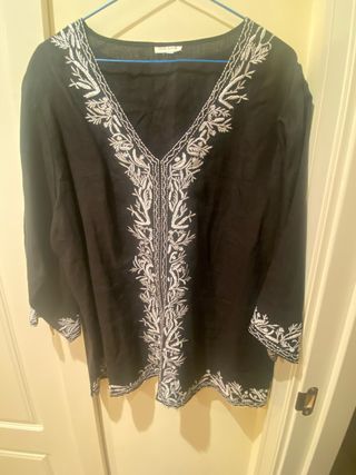 Túnica TALLAyMODA bordada negra talla 54