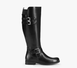 Botas altas mujer negras con hebillas