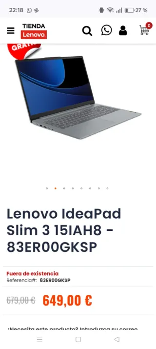 Lenovo IdeaPad 3 Slim i5 15IAH8 Gris 2025