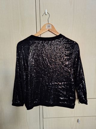 Chaqueta Lentejuelas Negra Talla 42 Elogy