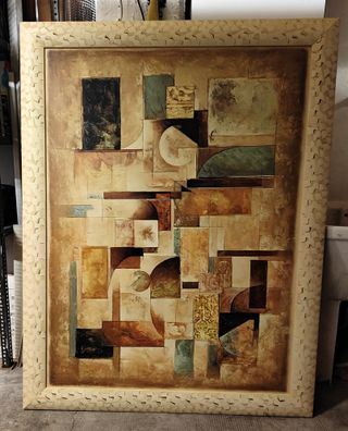 Grande quadro astratto con cornice incisa 113×147