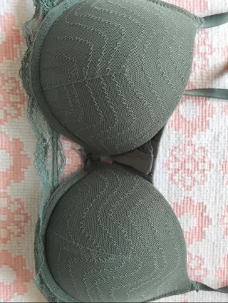 Sujetador Push Up Encaje Verde Oliva