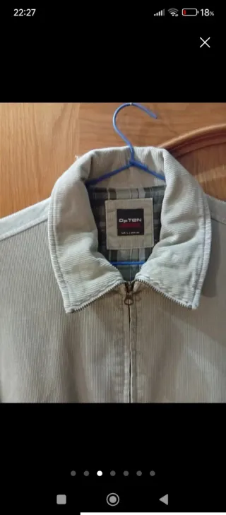 Chaqueta Pana Beige Talla L Hombre