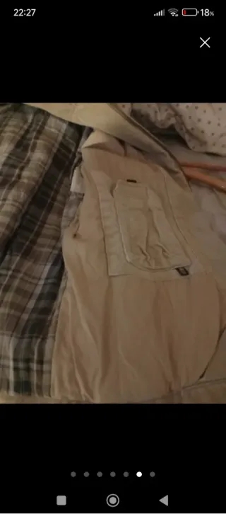 Chaqueta Pana Beige Talla L Hombre