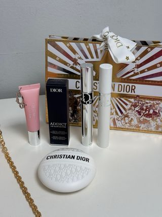 Bolso Neceser Dior Dorado + Cosméticos