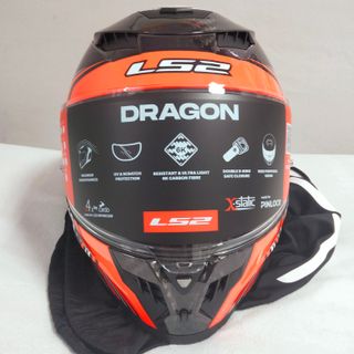 Casco Moto Integral LS2 Dragón Enthum Rojo
