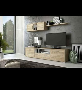 Mueble de salón blanco y negro