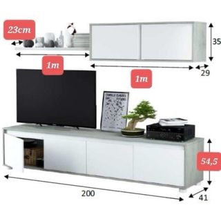 Mueble de salón blanco y negro