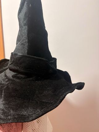 Gorro de bruja terciopelo hebilla
