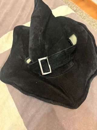 Gorro de bruja terciopelo hebilla