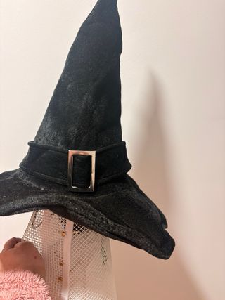 Gorro de bruja terciopelo hebilla