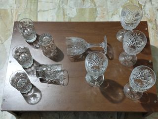 4 Set Bicchieri di cristallo nr 5 cad