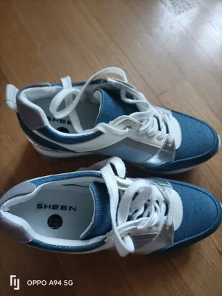 Scarpe sportive donna blu e argento