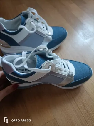 Scarpe sportive donna blu e argento