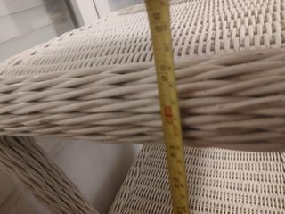 Mesa auxiliar mimbre blanco