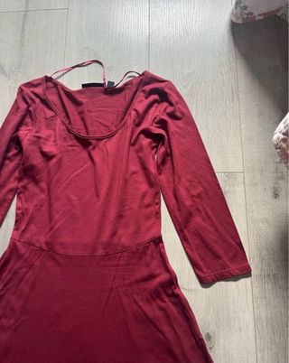 Vestido Kiabi Burdeos Manga Larga