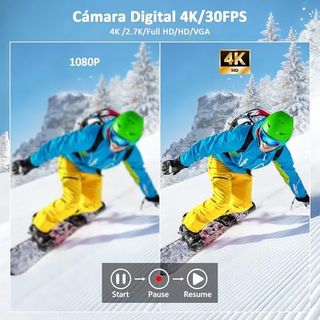 Cámara Digital 4K 48MP Compacta Negra