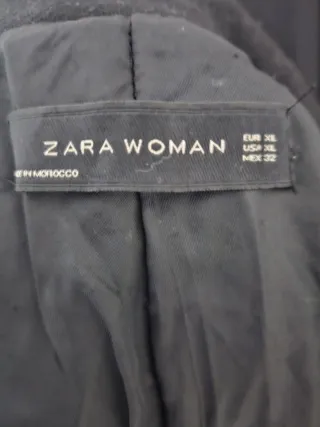 Abrigo Zara Lana Negro Talla XL