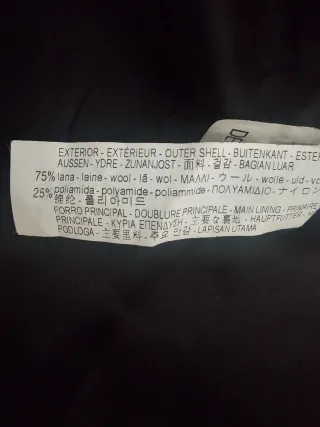 Abrigo Zara Lana Negro Talla XL