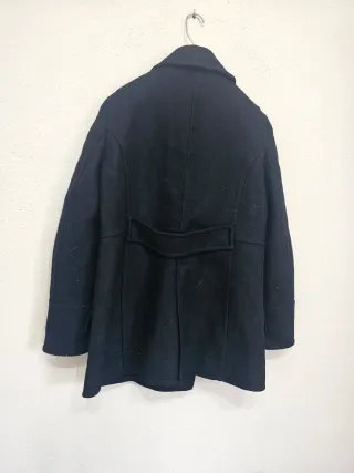 Abrigo Zara Lana Negro Talla XL