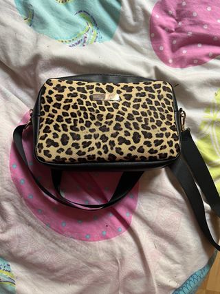 Bolso leopardo negro y beige