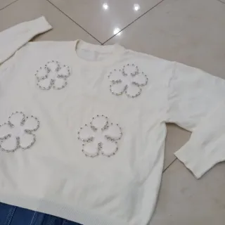 Set maglione e minigonna denim