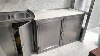 Mesa armario industrial de acero inoxidable