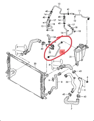 Tubo anticongelante Audi 8K0.121.164.E