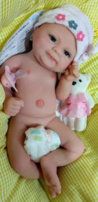 Bebé Reborn in Silicone Completa 38cm ARTIGIANALE
