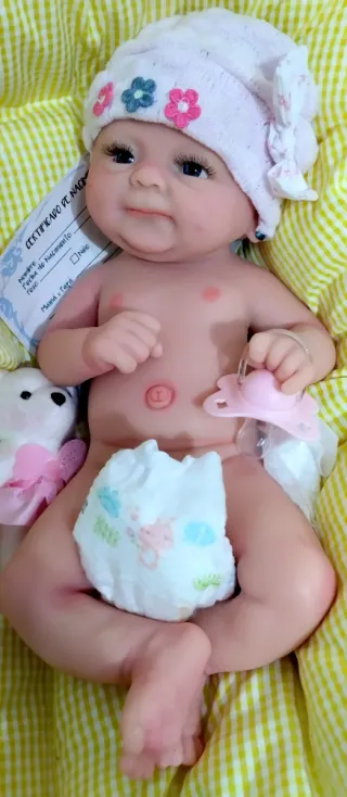 Bebé Reborn in Silicone Completa 38cm ARTIGIANALE
