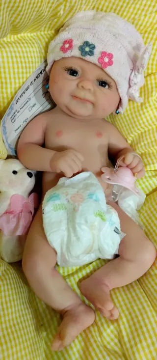 Bebé Reborn in Silicone Completa 38cm ARTIGIANALE