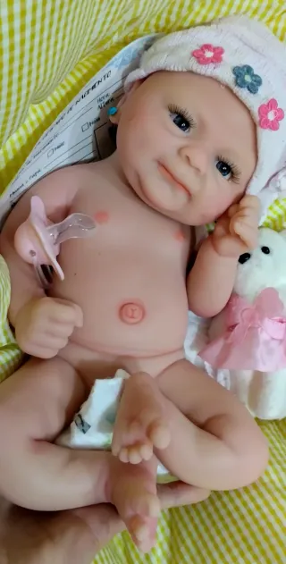 Bebé Reborn in Silicone Completa 38cm ARTIGIANALE
