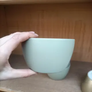 Set 5 Vasi Ceramica Diametro 13cm Oro/Verde