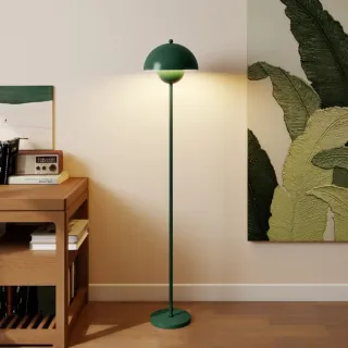 Lampada da terra verde in metallo