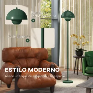 Lampada da terra verde in metallo