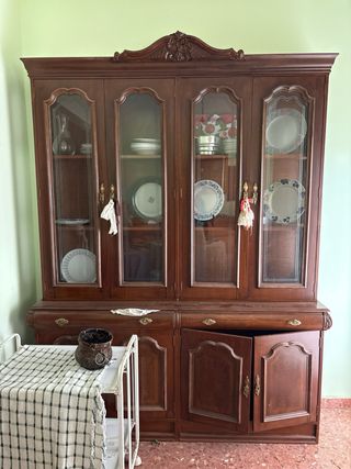 Vitrina de 4 cuerpos madera y cristal