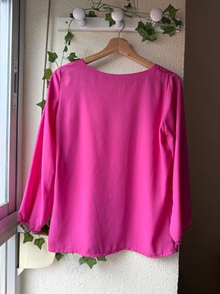 Blusa rosa manga larga