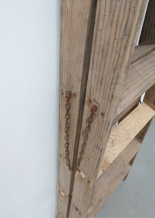 ESCALERA DE TIJERA GRANDE ANTIGUA DE MADERA