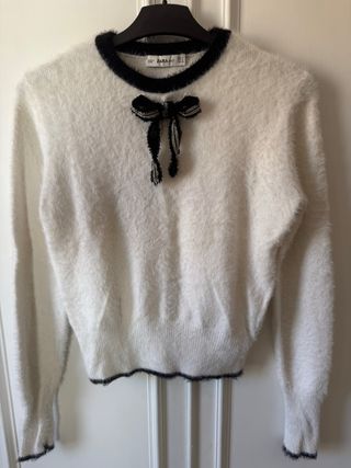 Jersey Zara Blanco Negro Talla XS