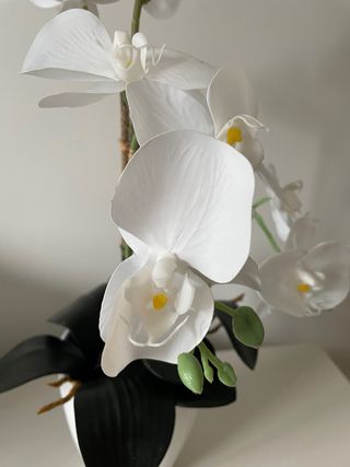 Orquídea Artificial Vaso Branco