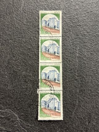 4 Francobolli Italia 400 Lire Castello