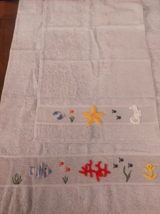 Set Asciugamani Tema Mare Cotone