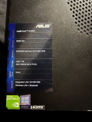 PC Gaming Asus ROG Strix i5-9400 GTX 1060