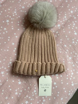 Gorro canalé Mi Canesu pompón