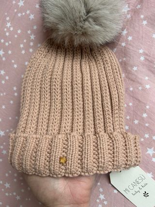 Gorro canalé Mi Canesu pompón